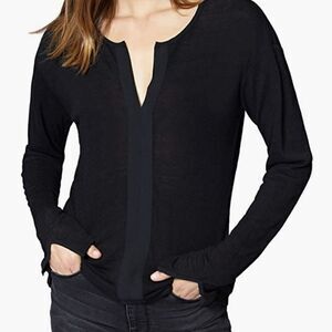 Sanctuary Hanna Split Neck Long Sleeve Sweater